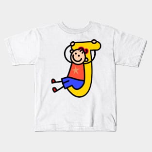 Letter J for Boys alphabet Kids Colorful Cartoon Character Kids T-Shirt